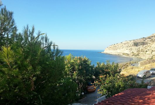 Blick vom Balkon des Big Blue Hotels Myrtos
