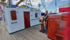 Norbert auf dem Segelschulschiff